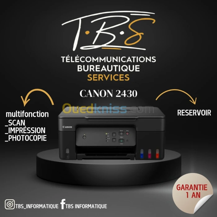 Canon PIXMA G2430 MF 3-en-1 Impression, numérisation et copie