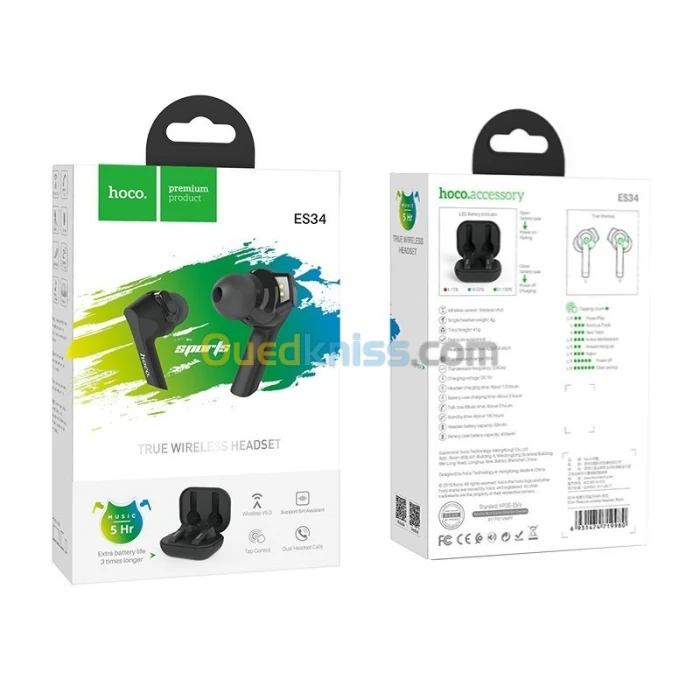 ECOUTEUR SANS FIL BLUETOOTH HOCO ES34