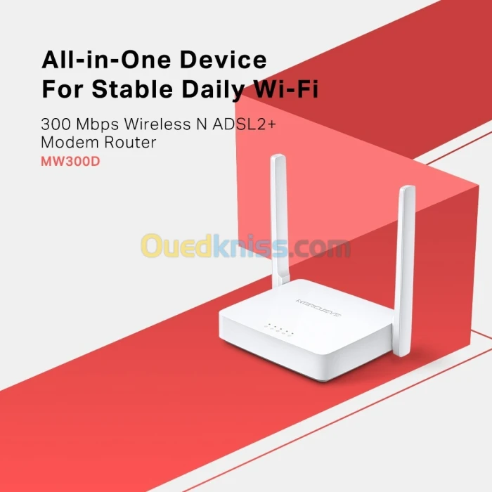 Modem Routeur MW300D MERCUSYS ADSL2+ WiFi N 300 Mbps