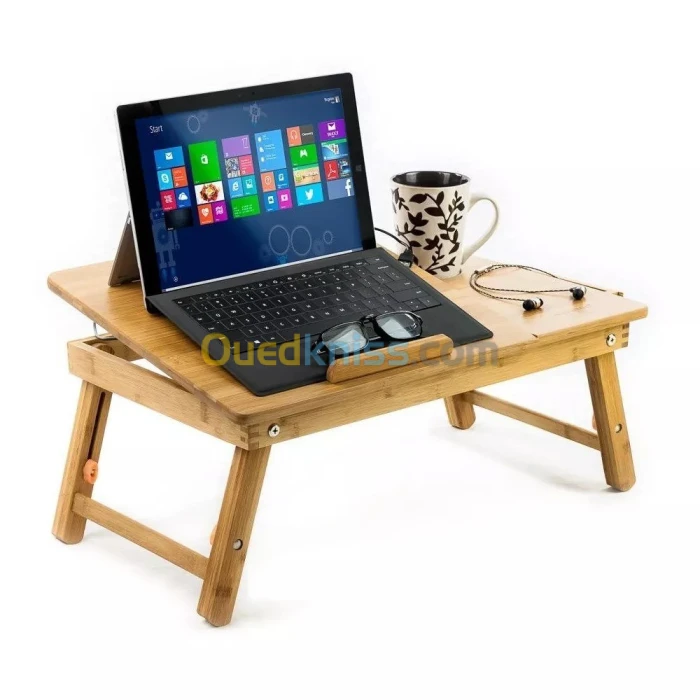 Table laptop - café multi-utilisations + 2 ventilateurs + casier طاولة حاسوب