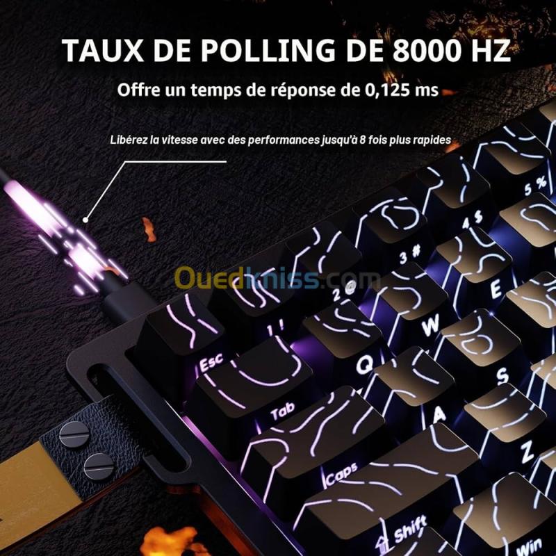 Clavier ATTACK SHARK X68 HE MAGNETIC SWITCH Rapid Trigger BLACK 6
