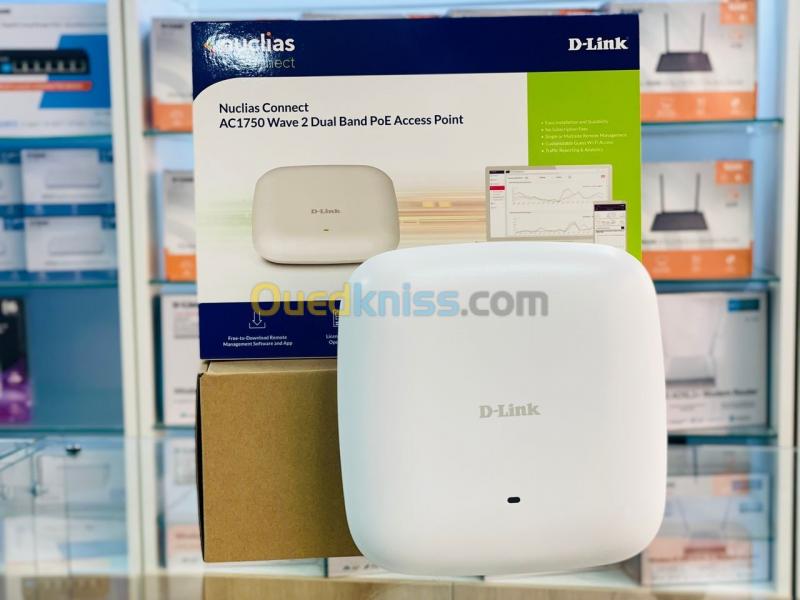  D-LINK POINT D'ACCES NUCLIAS CONNECT Wi-Fi AC1750 Wave 2 PoE+ DUAL-BAND DAP-2680