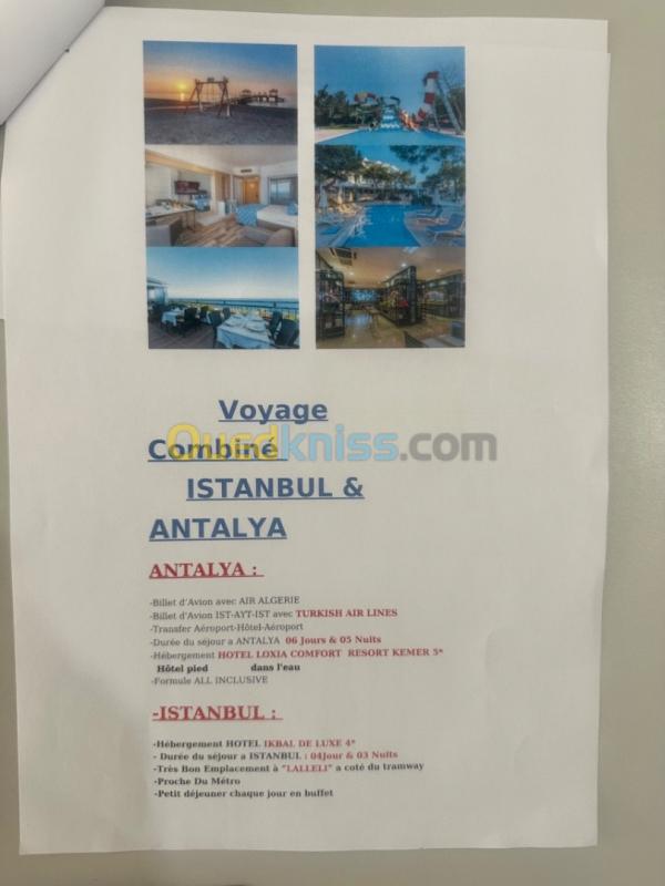  Voyage combiné istambul & antalya