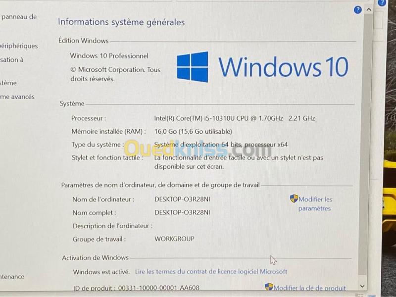 DELL LATITUDE 5410 / INTEL I5 10 EME / 16G / 512 / 14 FHD+CARTABLE 8