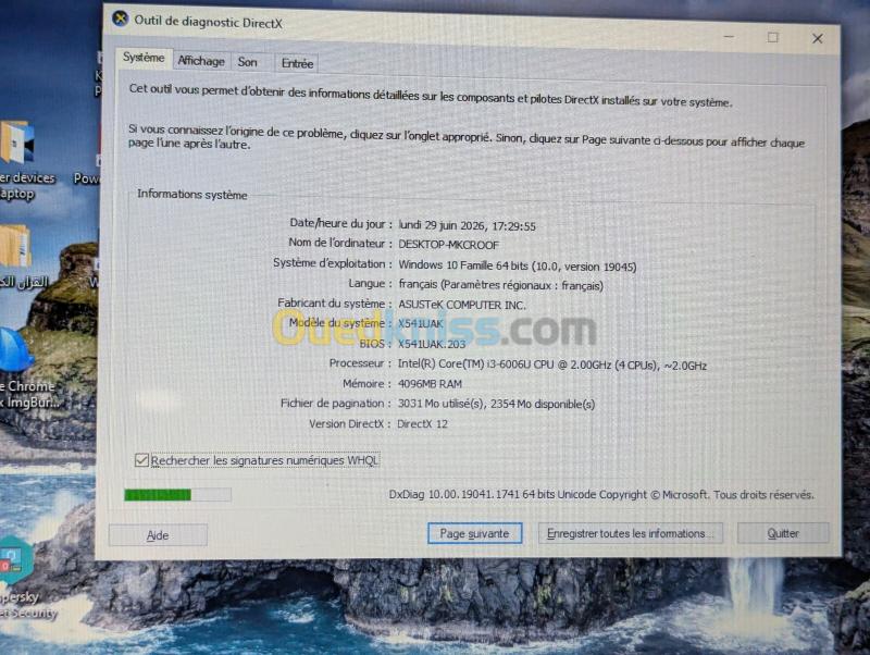 3 ASUS X541U / I3 6EME /4G/ 128 SSD /15.6 9