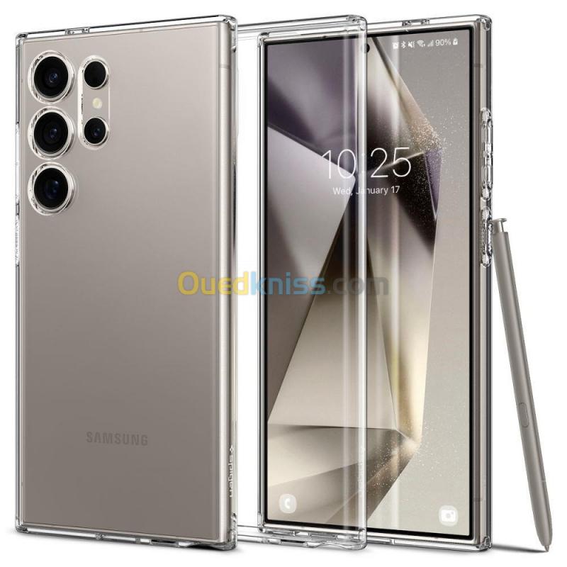  Antichoc Transparent Samsung Galaxy S24 Ultra Coque Spigen Liquid Crystal Original Made in Korea
