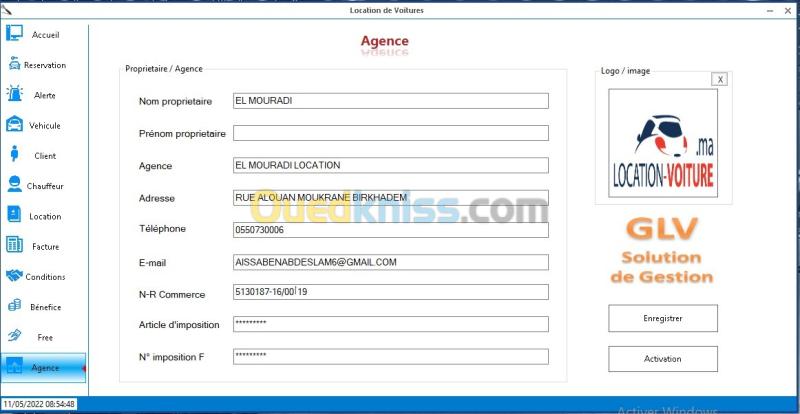 Logiciel gestion location Voiture