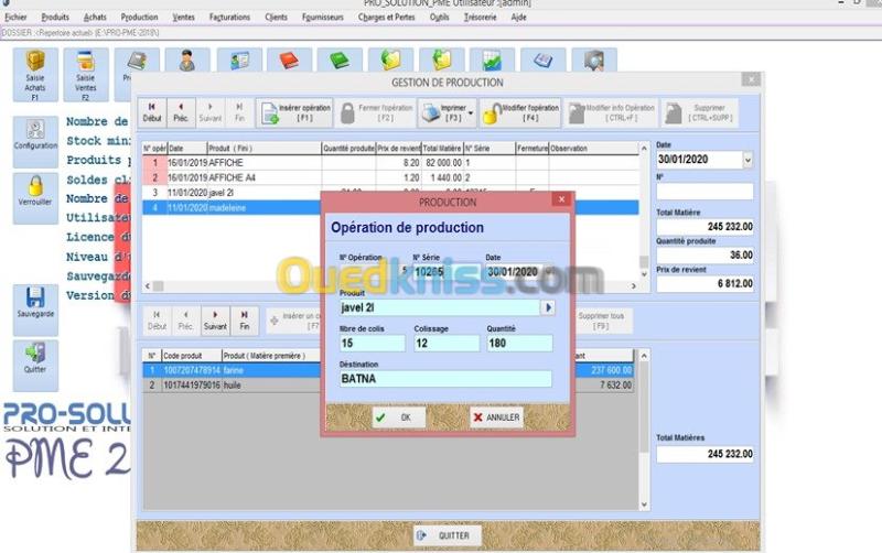 LOGICIEL GESTION PRODUCTION