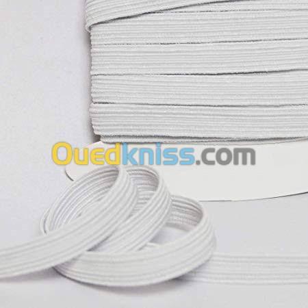  Fabrication Élastique blanc , textile 
