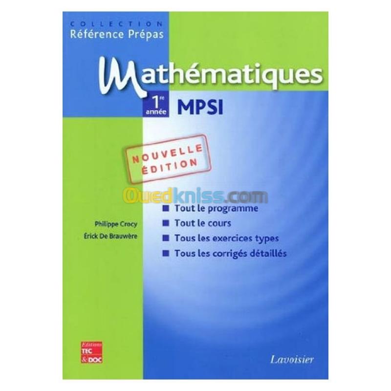  Mathématiques 1re année MPSI Prépas 2 ème édition