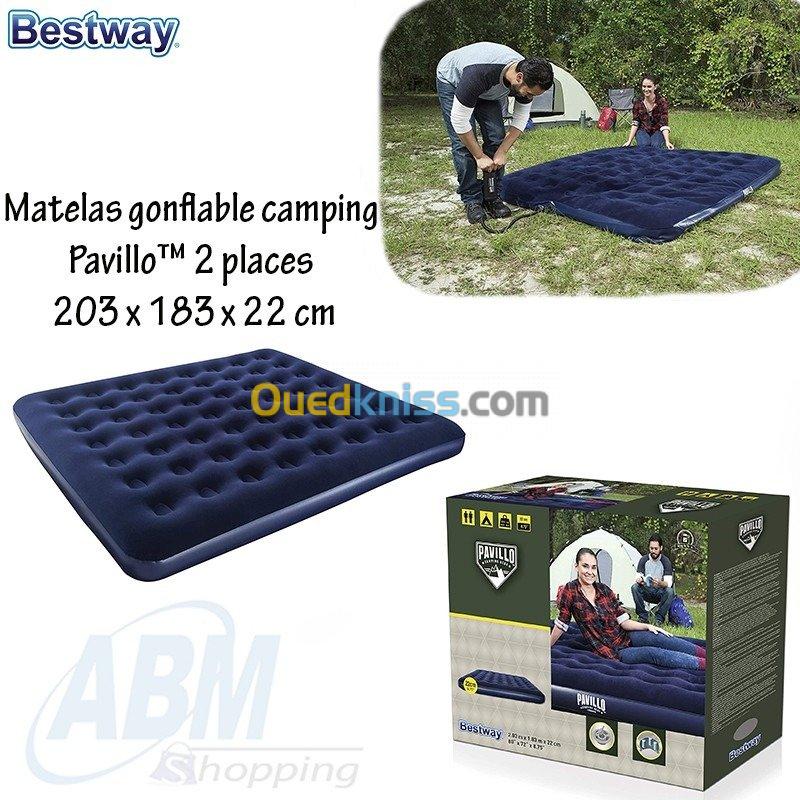  Matelas gonflable camping 203 x 183 x 22 cm -2 places 