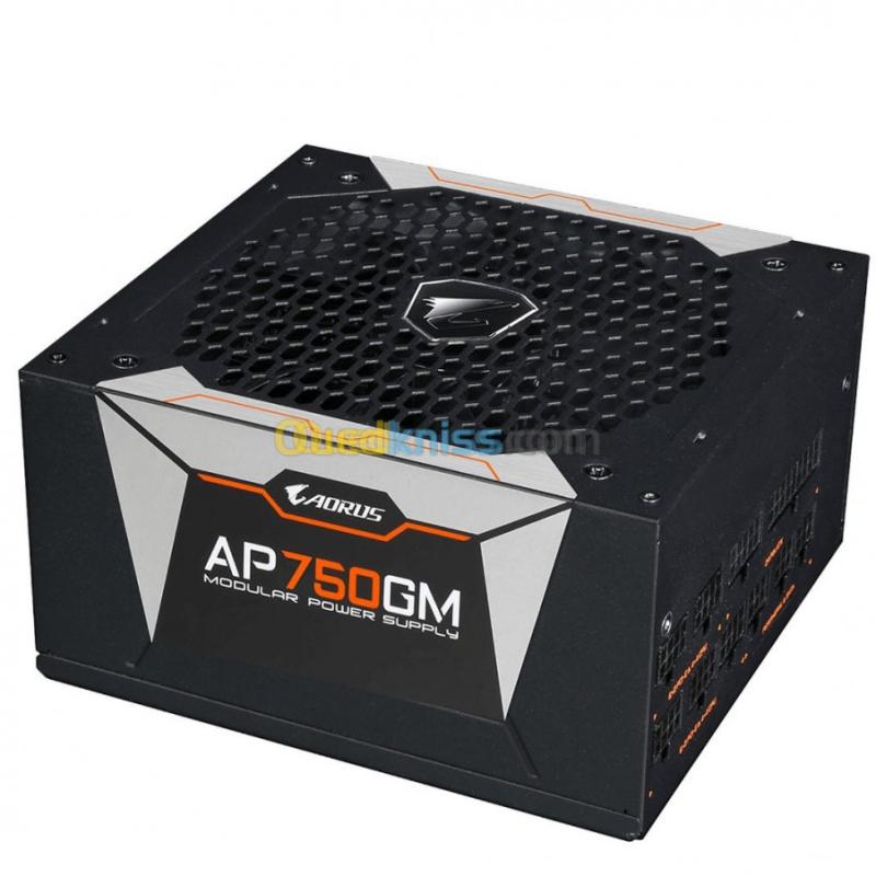ALIMENTATION PC AORUS P750W - 750 WATTS- 80+ GOLD - MODULAIRE - HAUTE EFFICACITÉ - NOIR