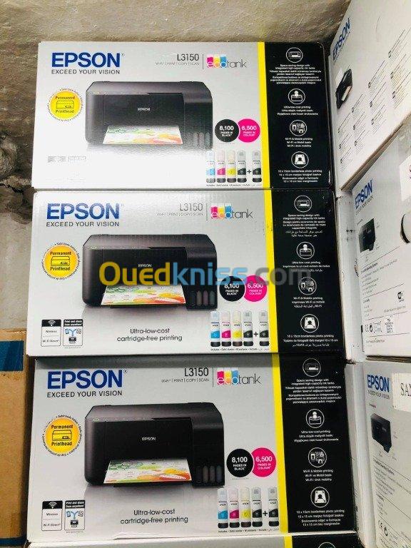 Imprimante Epson EcoTank L3150 Wifi À Réservoir D'encre Couleur Multifonction A4