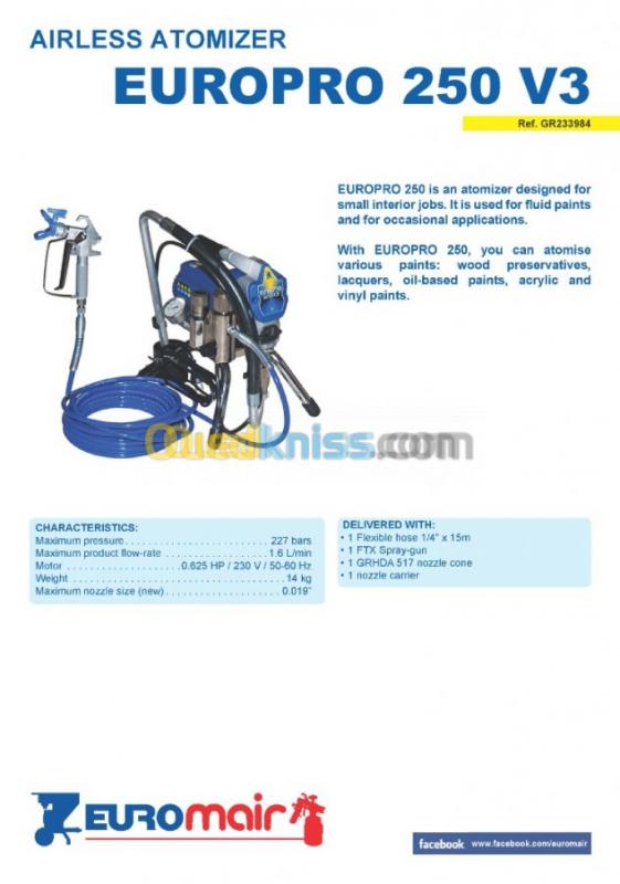 Graco airless EUROPRO 250 made in USA