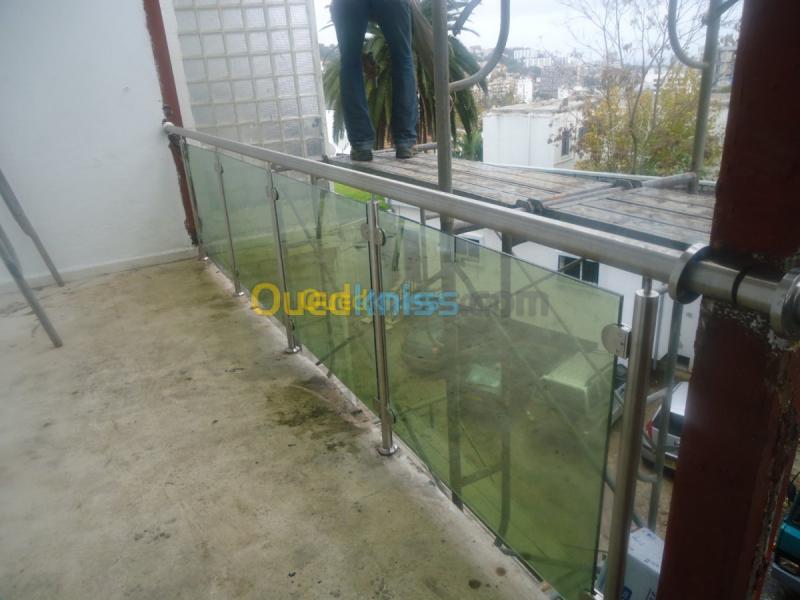 Rampe d'escalier Garde corps en verre 