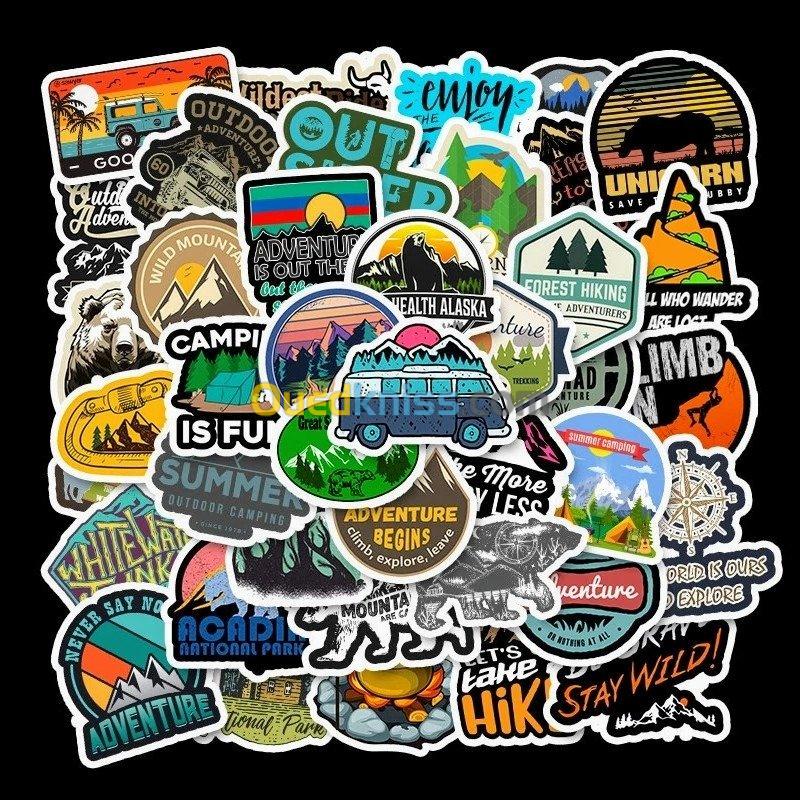  Stickers Autocollants Camping Aventure
