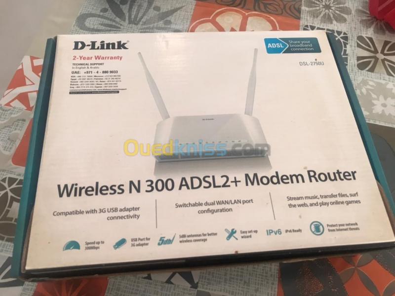  WiFi Routeur Modem Sans Fil N300 ADSL2+ DSL-2750