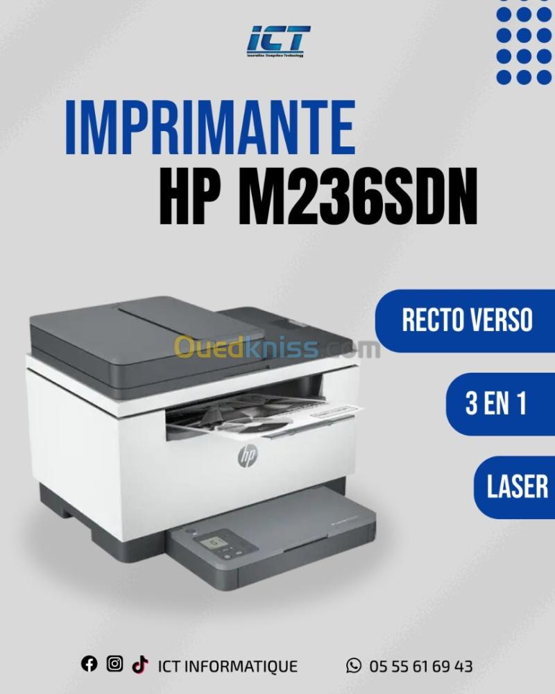 Imprimante Laser Multifonction HP LaserJet MFP M236SDN A4 Recto-Verso Réseau 29 PPM 2