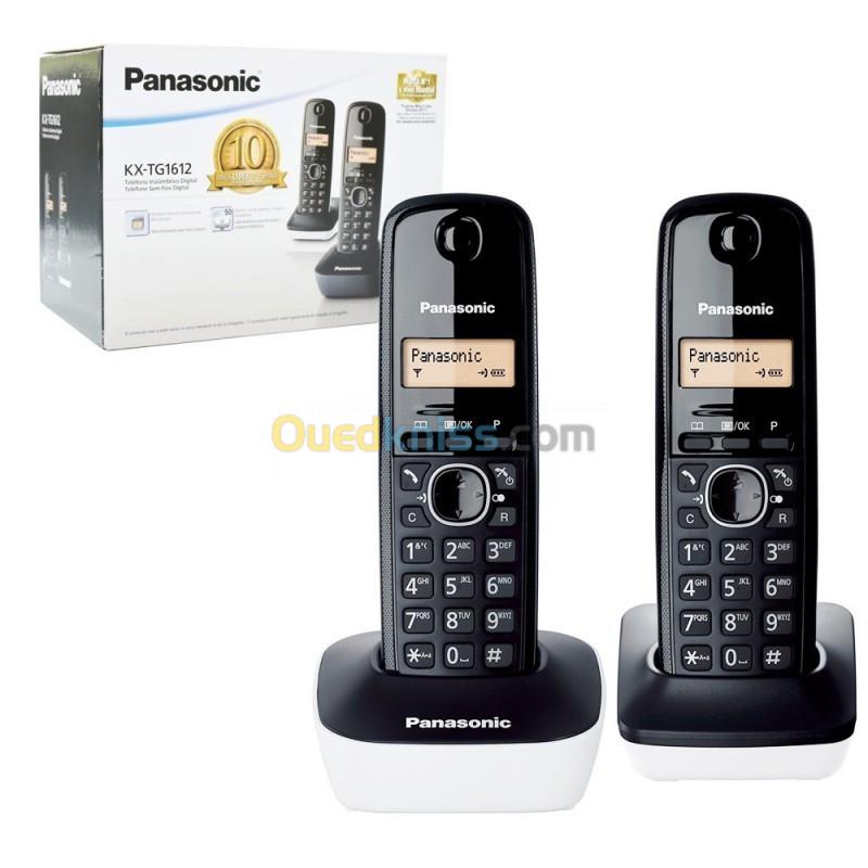 PANASONIC TÉLÉPHONE FIXE SANS FIL DIGITAL DUO KX-TG1612 - Alger