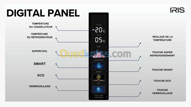 REFRIGERATEUR IRIS IR-DD480 DEFROST (AFFICHEUR DIGITAL) 6