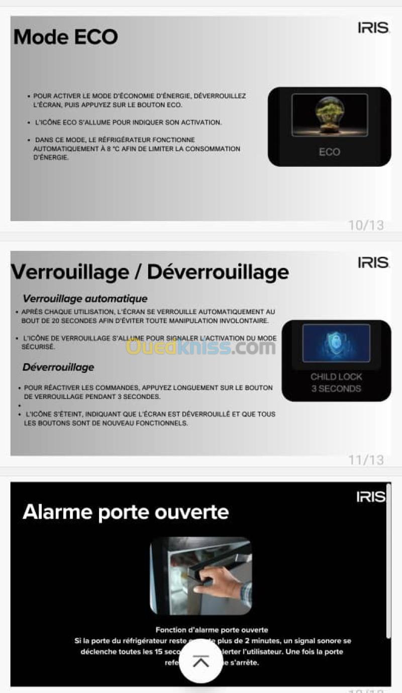 REFRIGERATEUR IRIS IR-DD400 DEFROST (AFFICHEUR DIGITAL) 4
