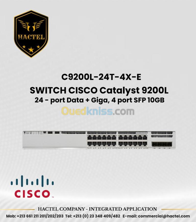CISCO Switch C9200L 24 et 48 Port PoE et Non PoE avec 1GB SFP et 10GB SFP+ Ports 5