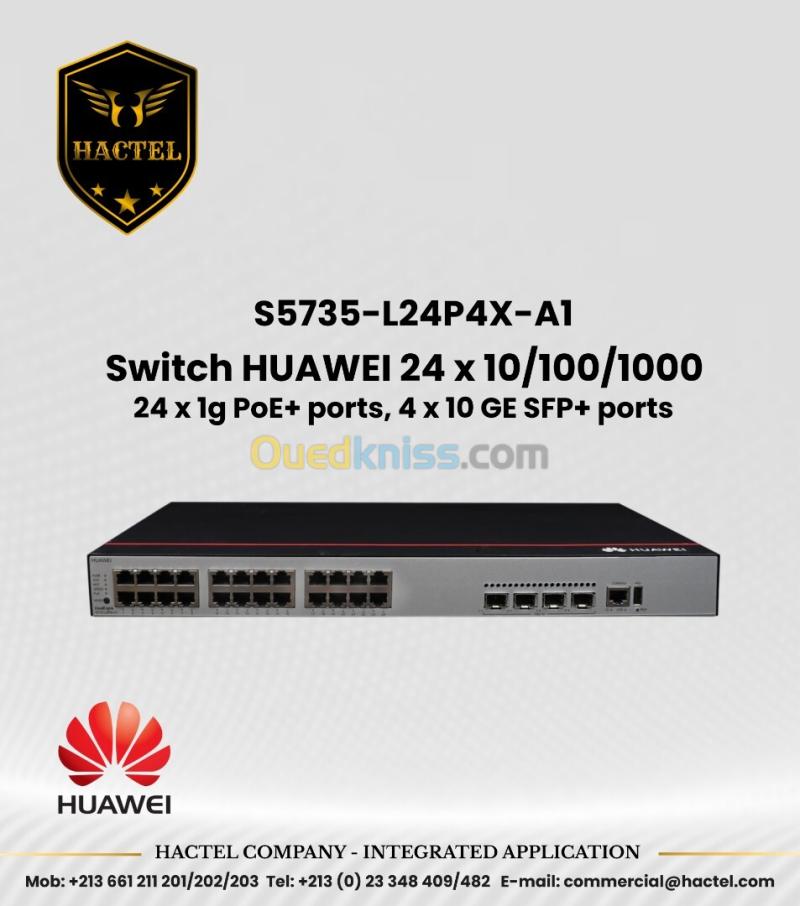 Switch HUAWEI CloudEngine S5735-L24P4X-A1 24 x 1g PoE+ ports, 4 x 10 GE SFP+ ports