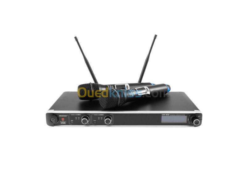 Double Microphone à Main Sans Fil OMNITRONIC UHF-302