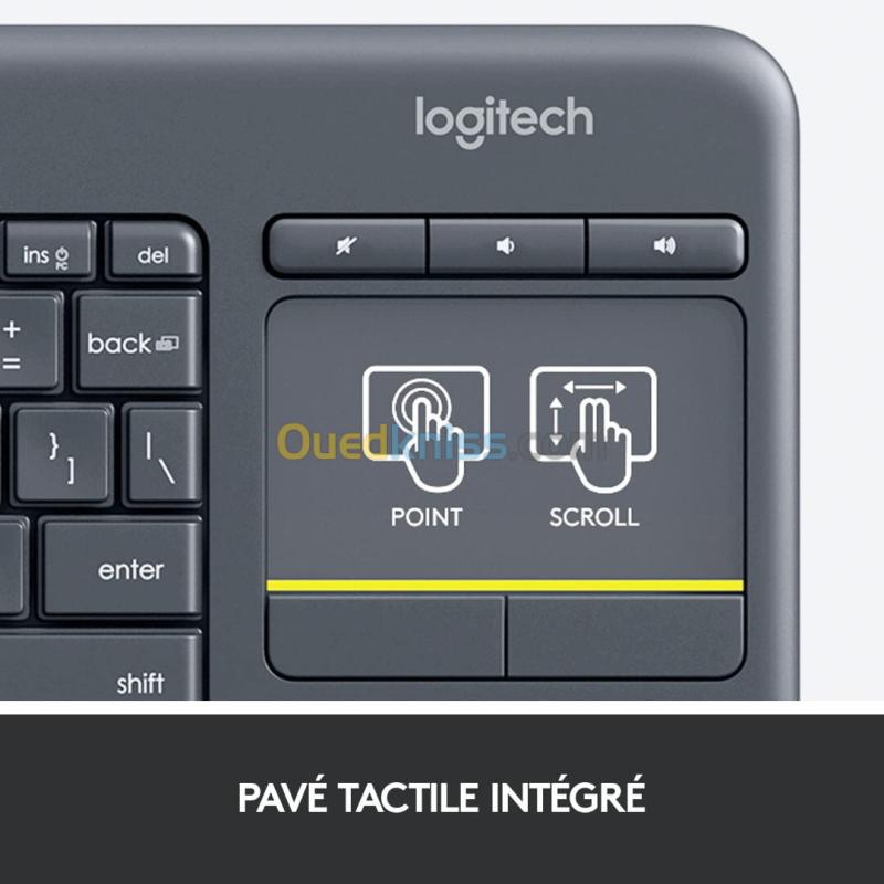Logitech K400 Plus Clavier Sans Fil Touch TV Avec Contrôle Média et Pavé Tactile 6