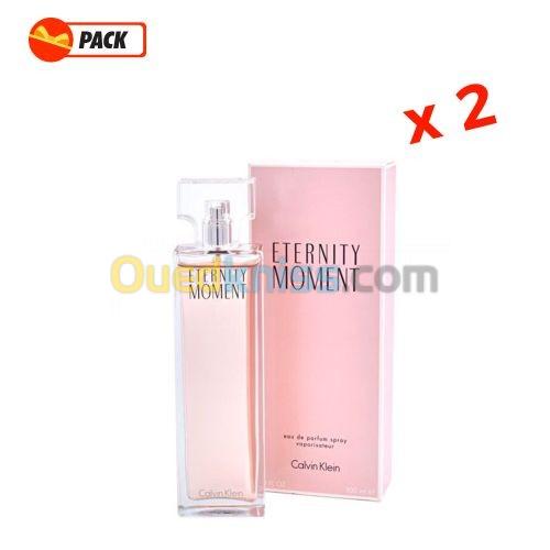  CALVIN KLEIN Pack X2 Eau De Parfum Femme - Eternity Moment - 100 Ml