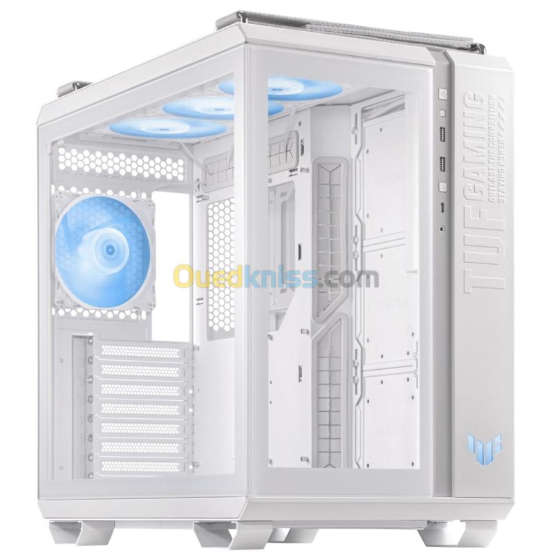 BOITIER ASUS TUF GAMING GT502 PLUS - BOITIER GAMING MOYEN TOUR 360MM - 4 FAN 120MM RGB - ATX - WHITE