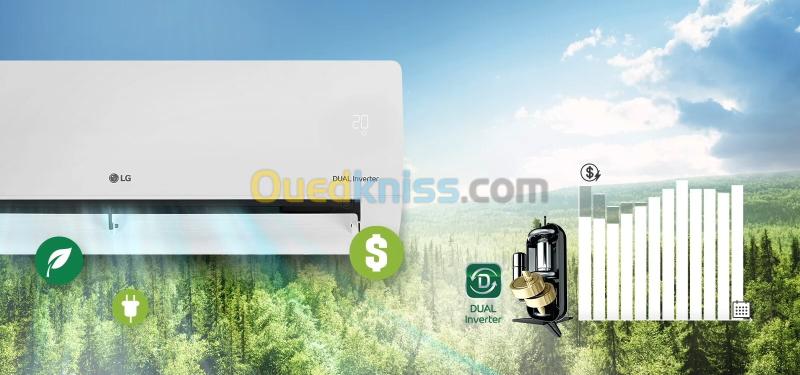 LG DUAL COOL 12K BTU Climatiseur T3 tropicalisé DUAL Inverter Silencieux & Wifi 9