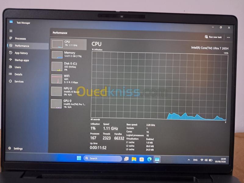 Dell Pro Max 14, Intel Core Ultra 7 265H/ Ultra 7 165H, 32GB DDR5 Ram 7500 Mts, 512GB espace SSD NVMe 7