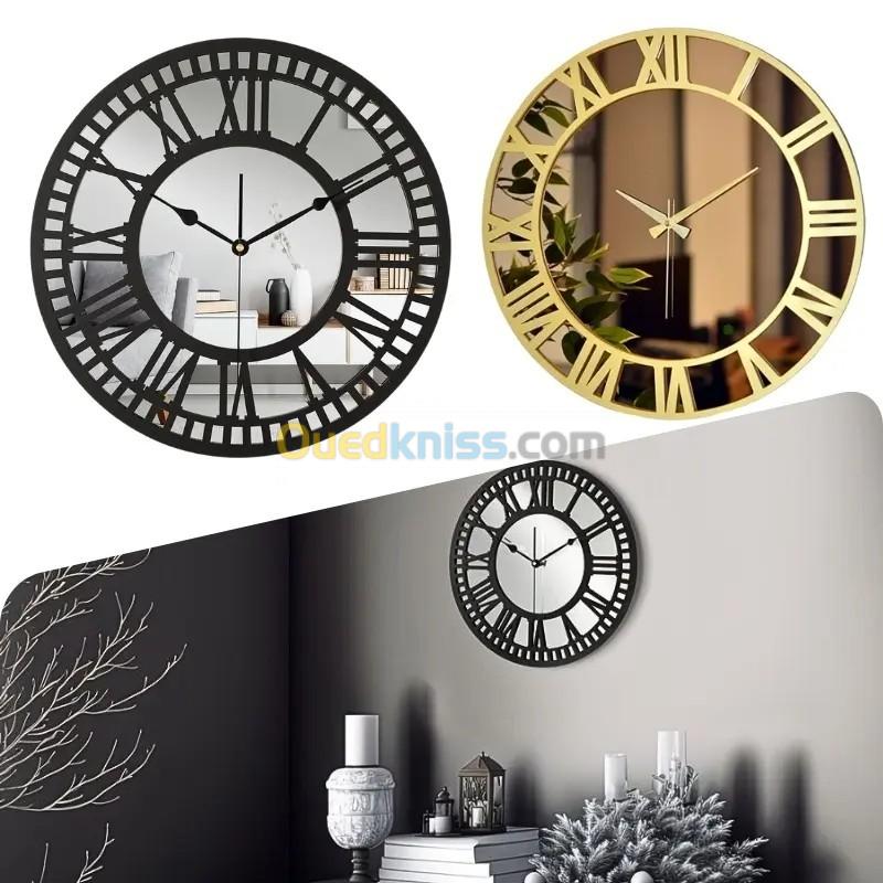  ساعة حائط مزخرفة Horloge Murale Chiffres Plexiglass Fond En Acrylique effet miroir 40Cm / 40Cm