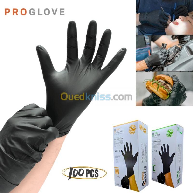  حزمة من 100 قطعة من قفازات الحماية Paquet de 100 Pcs Gants de Protection en Polynitrile  Pro Glove