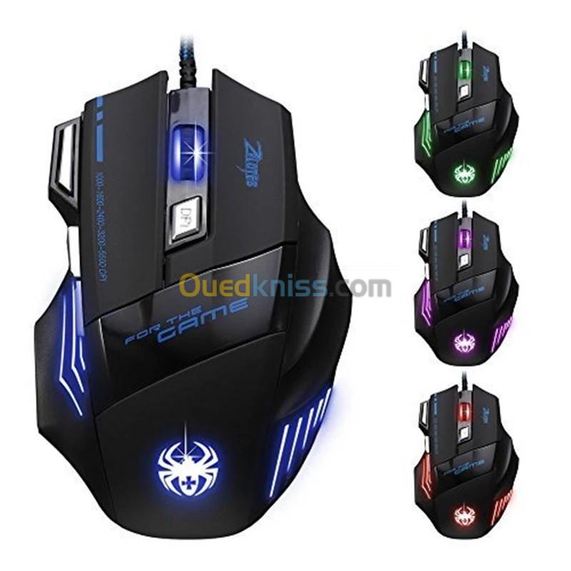  Souris Gaming Filaire USB Zelotes T-80 7200DPI 7 boutons