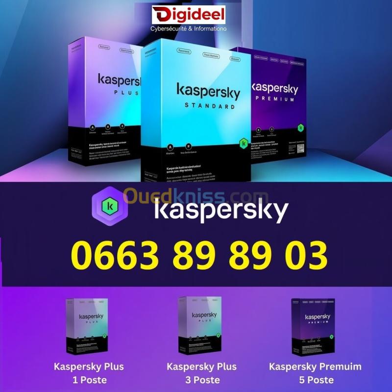 KASPERSKY ANTI VIRUS PREMIUM KASPERSKY ANTIVIRUS PLUS KASPERSKY STANDARD  1PC 3PC 5PC  1 AN  licence kaspersky authentique 4