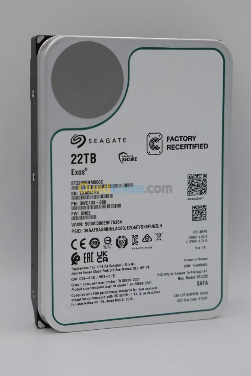 Disque Dur Seagate Exos 22 TB