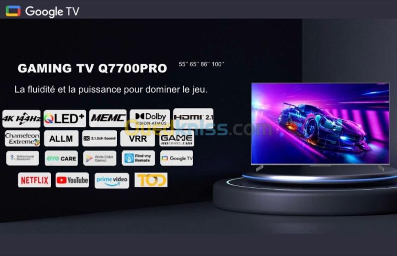 TV IRIS 86" Q7700 QLED PRO GAMING TV 144 HZ GOOGLE TV ANDROID SMART  86 POUCES 3
