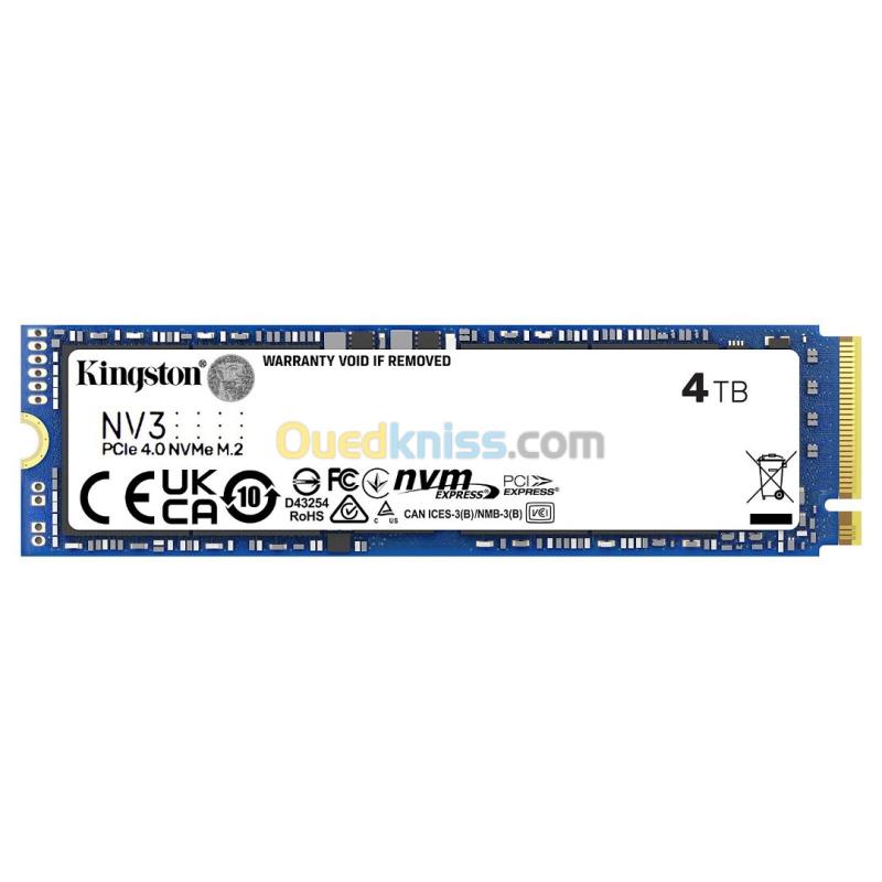 KINGSTON NV3 PCIE 4.0 NVME SSD M.2 - 4TB - PCIE 4.0 - GEN 4 - JUSQU'À 6000MB/S - PC & LAPTOP -BLACK 3