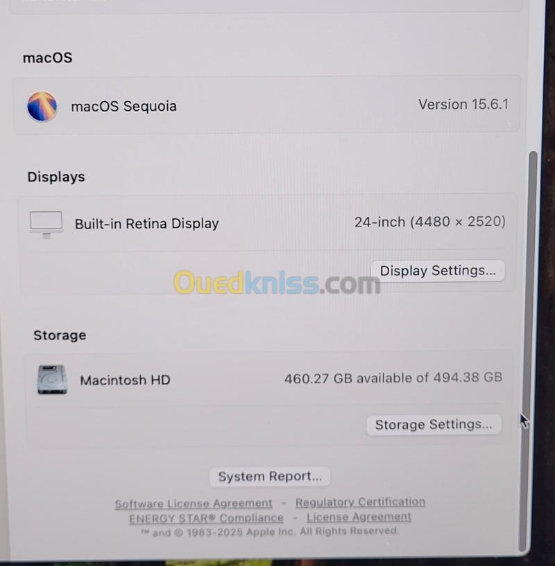 IMAC M1 24'' 4.5K | M1 Pro 8 CPU | GPU 8 COEURS | 16GB RAM | 512GB NVMe SSD | 7