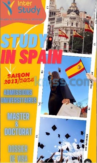  Les études en Espagne( 850 euro l'année scolaire ) 