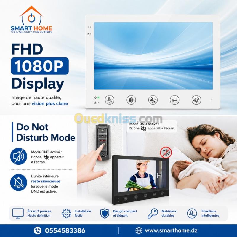 Moniteur visiophone 1080P 7 pouces avec déverrouillage RFID 5