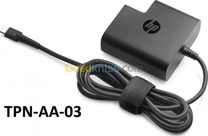 Adaptateur USB-C 65W pour ordinateur portable Type-C (15V-4.33A) pour HP  EliteBook