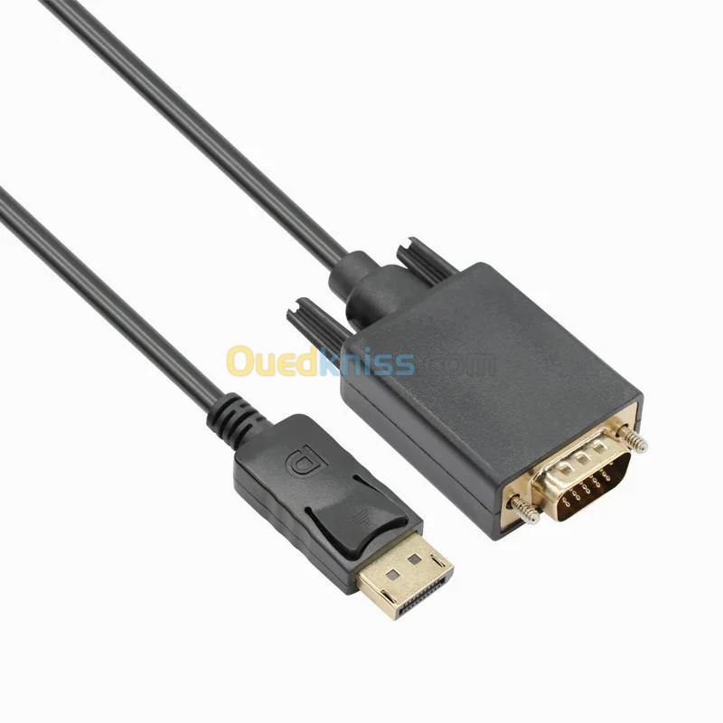 Câble Displayport (DP) (M) vers VGA (M) 1.2m Alger Algeria