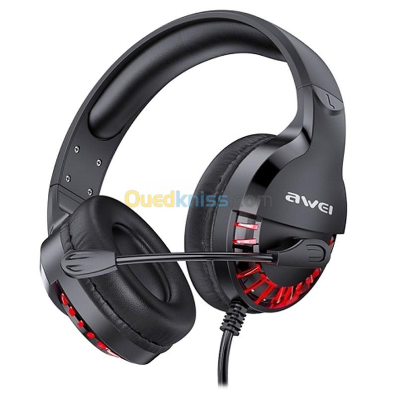  Casque Gaming Stéréo Jack 3.5 Mm + USB Pour Mobile Gaming Pc Ps4 ES-770i AWEI