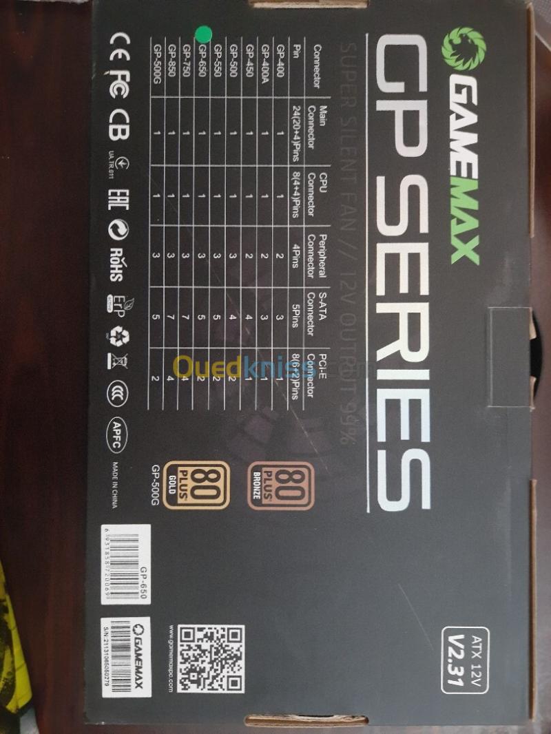 GameMax GP 650 650W 80 Plus Bronze Alimentation PC Gaming 2