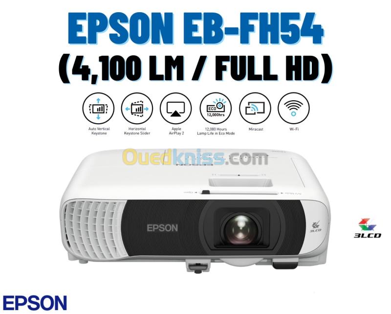 DATASHOW EPSON EB-FH54 3LCD FHD - 4100 LUMENS - WIFI
