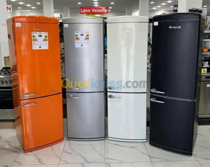 Réfrigérateur nardi combiné 460 litres Noir biege orange gris blue
