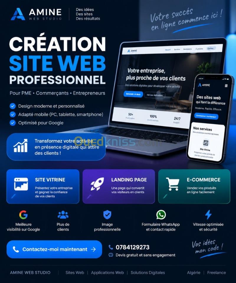 Création de site web professionnel pour commerçants & PME en Algérie 2